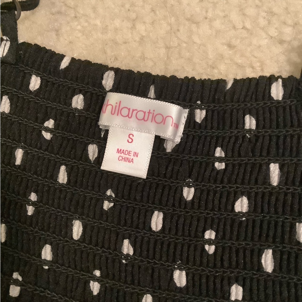 Xhilaration Black & White Pin up Girl Retro Polka Dot Midi Sun Dress Small. - Picture 11 of 13